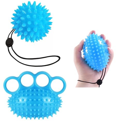 Wilsonzin Bola Antiestrés,Bola para Agarrar Los Dedos, Entrenador para Fortalecer Los Músculos y Las Manos de 4 Dedos Pelota Rehabilitacion Mano Niños Adolescentes, Alivio del Estrés, Stress Ball