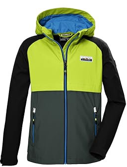 killtec Niños Chaqueta softshell/chaqueta de exterior con capucha KOS 137 BYS SFTSHLL JCKT, lime, 140, 42999-000