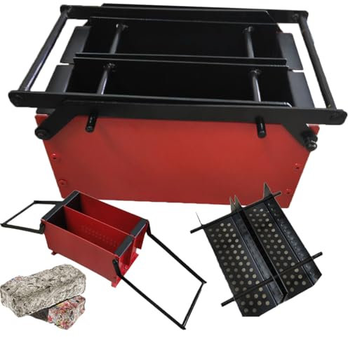 HpLNDas Prensa para Briquetas de Papel Ecológica, Briquetadora De PerióDicos, Prensa Manual De Papel Usado De 2 Rejillas para Chimenea, Alta Eficiencia, para Interiores Y Exteriores, Hogar Y Jardín