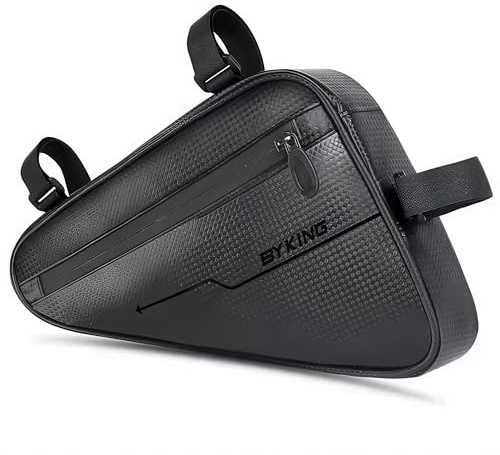 Byking Bike Bag, Cycling Waterproof Bike Frame Bags, Ebike Battery Bag Strap-On Saddle Pouch Panniers Storage Tube Bicycle Pouch for MTB, Road and Hybrid Bikes. Phone, Wallet Tool Cycle Storage Sack.