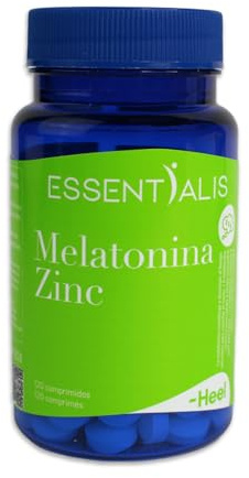 Essentialis Mélatonine + Zinc – Favorise un sommeil réparateur – 120 comprimés véganes – 4 mois – Absorption rapide – Avec zinc qui soutient le métabolisme de la mélatonine
