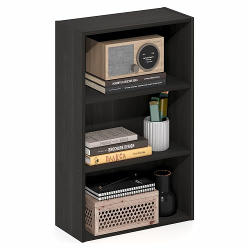 Furinno Basic Libreria Aperta a 3 Ripiani, Scaffale, Organizzatore Portaoggetti, 18.5 x 42.2 x 67.1 cm, Espresso