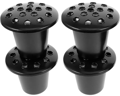 jojofuny Juego de 4 Macetas Urna para Cementerio Base de Loto Negra de 16 Agujeros Florero Espuma Blanca Jarrón Conmemorativo Adecuado para Decorar Tumbas y Monumentos Funerarios