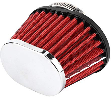 Filtre à Air Moto,Universal Filtre à Air Double Couche en Acier Moto Scooter ATV cyclomoteur Quad Rouge 51 mm 55 mm 60 mm (55mm)