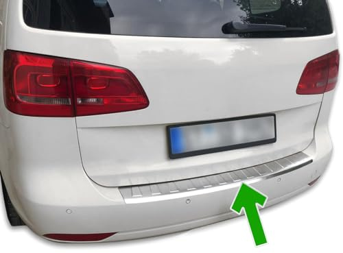 Protezione paraurti posteriore compatibile con VW TOURAN | 1T3 | 2010-2015 in acciaio inox opaco protezione per bordo bagagliaio di carico