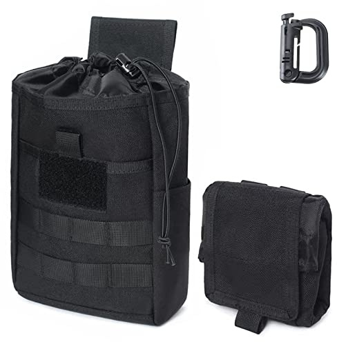 WYNEX Poche de Delestage Militaire Pochette Molle Tactique Poche de Rangement pour Chargeur Organisateur Utilitaire de Chargeurs pour Ceinture Gilet Tactique, Conception Pliable et Cordon de Serrage