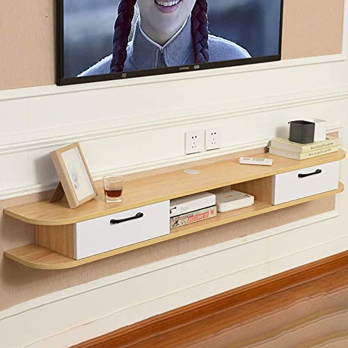 Uvency Wall Mounted Tv Cabinet, Environmental Protection Floating Tv Stand, Hanging Tv Cabinet Router Set-Top Box Rack/A / 100Cm/150Cm B/B