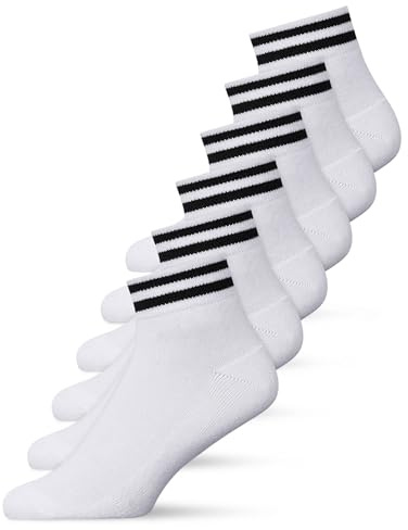 YOUCHAN 6 Pares Calcetines Cortos Hombre y Mujer | Calcetines Tobilleros Algodón Cómodos Rayas