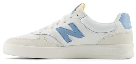 New Balance Men's 300 V3 Court Sneaker, Sea Salt/Chrome Blue/White, 10.5 M