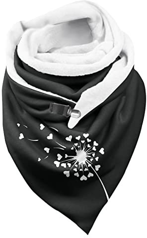 GBEN Damen Schal Baumwolle Dreieckstuch Frauen Warm Winterschal Herbstschal Dreieck Schal Halstuch Scarf Kuschelige Halswärmer Wollschal Strick-Pullover Umhängetuch Schlauchschal (VA-E, One Size)