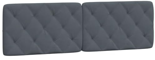 vidaXL Kissen für Kopfteil, Wandpolster Polsterpaneel Bettkopfteil, Rückenkissen Polsterkopfteil Wandkissen Schlafzimmer, Dunkelgrau 160cm Samt
