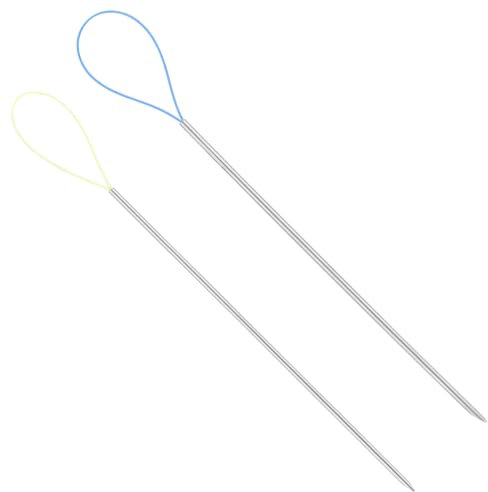 2pcs Aiguilles de Réparation d'Accrocs, 6cm Outil Snag Nab It Magique Outil de Couture de Réparation d'Aiguille de Réparation d'Accrocs avec Fil de Poisson pour Couture Quilting Vêtements