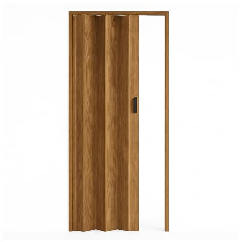 ESTO Porta a Soffietto da Interno 84 x 215 cm Misura, Economy, Premium, Deluxe quality, Porta Scorrevole 10 Colori diversi Bianco, Noce, Legno Scuro e Chiaro (Premium, Tinta Noce Venata)