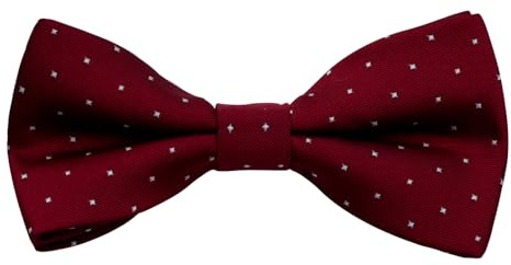 Alizeal Boys Pre-tied Bow Tie Polka Dot Stripe Novelty Pattern Birthday Party School Kids Bow Tie, Maroon Dots