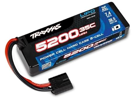 Traxxas 2844R - Power Cell Hard Case 7.4V 2S LiPo Battery, 5200mAh 35C
