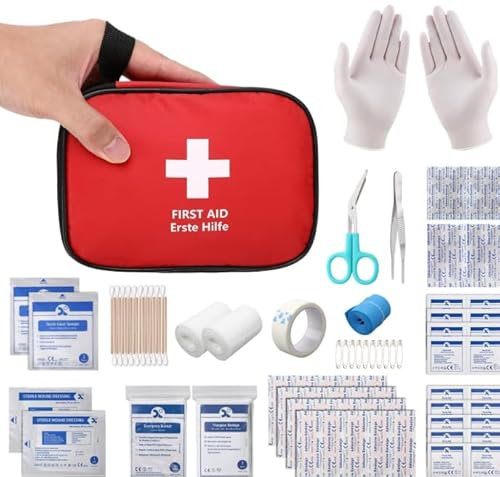 NUVEXIA® SUPER Botiquin De Primeros Auxilios PREMIUM 150 Piezas I kit De Supervivencia para Coche, Viaje, Hogar o Montaña I First Aid Kit I Ideal Para Emergencias y Senderismo.