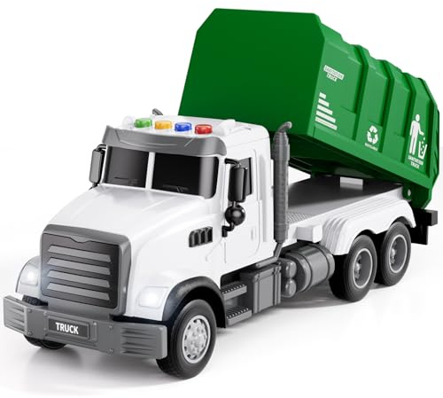 TEMI Garbage Truck Toy for Kids 3-8 Years Old, Sound & Light