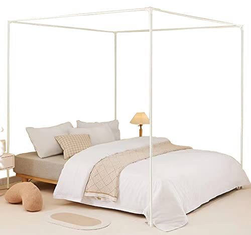 Generico Zanzariera a baldacchino per Letto a 4 Angoli - Supporto in Ferro battuto per Letti Singoli, matrimoniali, Queen Size, California King, King - Elegante Protezione Contro Gli Insetti e arreda