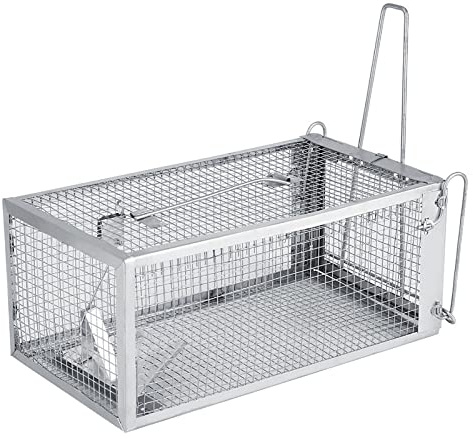Funien Cage Piège à Rats, Cage Piège à Souris, Cage Piège à Capture Vivante, 26,2 X 14 X 11,4 Cm, Haute sensibilité, Idéale pour la Dératisation, Installation Naturelle, Appât Inclus,