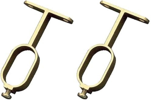 Amig - Pack de 2 Soportes Laterales para Tubos de Armario - Bases para Barras del Vestidor - Adecuadoes para Colgar y Organizar Ropa - Aluminio - 30 x 15 x 45 mm - Blanco (Paquete de 2)