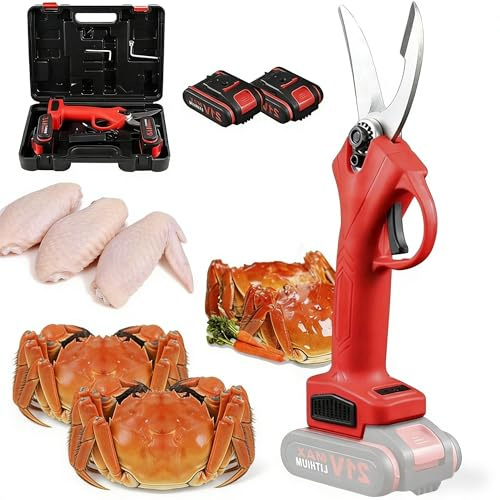 Tijeras eléctricas para huesos Tijeras de cocina resistentes Para cortar pollo Pescado Carne Tijeras inalámbricas para aves Incluye 2 baterías