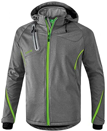 Erima Herren Softshelljacke Function (9060710), grau melange/green gecko, XL