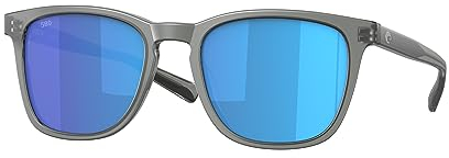 Costa Del Mar Sullivan Herren-Sonnenbrille, Mattgrauer Kristall/Blau verspiegelt, polarisiert, 580 g, 53 mm