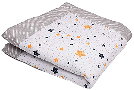 Swaddyl Krabbeldecke für Baby - Kuscheldecke, Spieldecke, Laufgittereinlage 100x100 groß gepolstert Blau (Sterne)