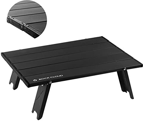 ROCK CLOUD Folding Beach Table Aluminum Portable Camping Table Ultralight Mini with Carry Bag for Picnic Camping Hiking Backpacking