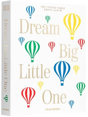Printworks Dream Big Little One, beige – Livre de souvenirs pour bébé avec étui, album photo de 64 pages pour filles et garçons, souvenir élégant pour photos et étapes importantes