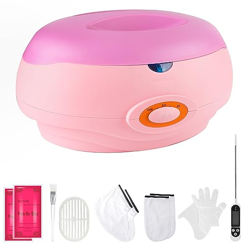 SWAWIS Paraffinbad Set, Paraffinbad für Hände und Füße 200W, Parafin Wachsbad für Hände mit Zubehör und 2x 450g Rosa Paraffin Wachsbad Versorgt die Haut mit Feuchtigkeit, Rosa