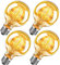 WEDNA Edison Vintage Glühbirne E27, 6W Dimmbar G80 LED Lampe, Retro Antike Birne, 2700K Warmweiß, 700lm, Bernstein Glas, Dekorative LED Leuchtmittel und Retro Beleuchtung - 4er Pack