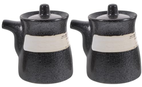 Cabilock Set De 2 Botellas De Cerámica Para Salsa De Soja Y Vinagre Dispensadores De Aceite Y Aderezos Para Cocina Recipientes Prácticos Para Uso Familiar Y Restaurantes