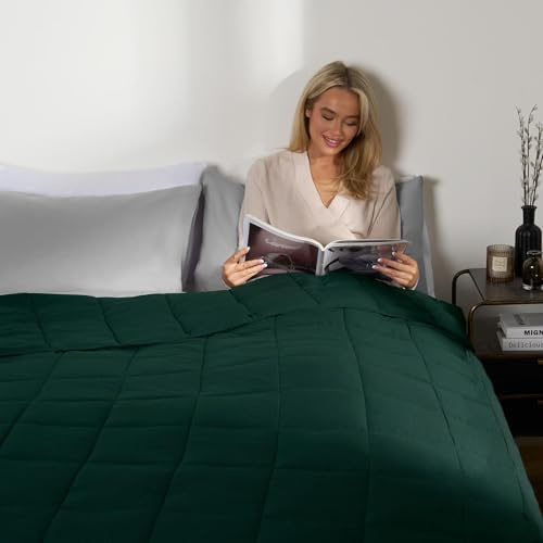 Brentfords Gewichtsdecke 8 kg für Erwachsene,150 x 200 cm Waldgrün- Schwere Decke Zum Schlafen - (Haftungsausschluss: Nur für Kinder ab 3 Jahren geeignet)