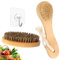 JAONLD Spazzola per Verdure 2 Pezzi Spazzola per Lavare i Piatti Spazzole da Cucina Spazzola Setole Naturali Maniglia Ergonomica per Pulire Verdure, Frutta E Utensili da Cucina