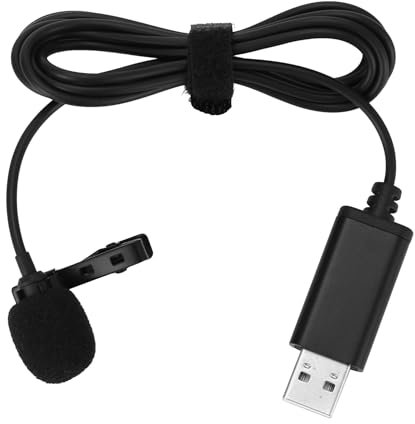 Pqahffowr Microphone cravate universel USB à clipser pour ordinateur - Micro omnidirectionnel Plug and Play