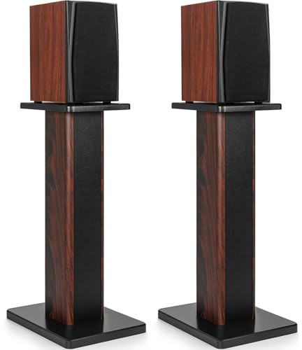 OUUTMEE Lot de 2 Pieds D'Enceintes en Bois, Charge Maximale: 50KG, 60CM