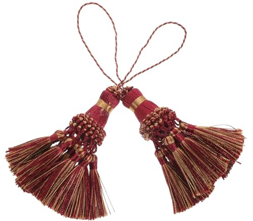 jojofuny 2 Piezas Borlas Decorativas Rojas para Cortinas 20cm Colgantes De Borla para Manualidades Y DecoracióN del Hogar Accesorios para Puertas Y Muebles