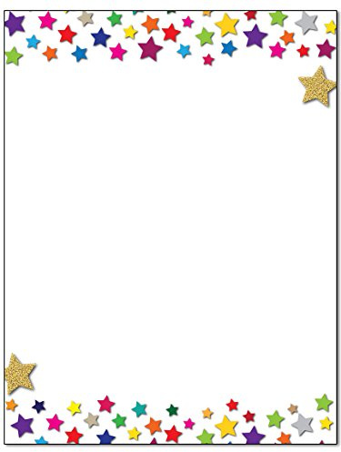 Star Stationery - 8.5 x 11-60 Letterhead Sheets - Star Border Letterhead (Stars)