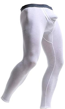 Ouruikia Pantalon Termico Hombre Ropa Interior Térmica Leggins Modal Largo Invierno Thermoflux Sin Etiqueta Ligeros Bolsa Separada, Blanco, M