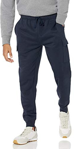 Amazon Essentials Pantalón Deportivo de Forro Polar Tipo Cargo para Hombre, Color Azul Marino, Talla M