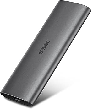 SSK SSD Externo portátil de 128 GB, hasta 550 MB/s Ultra Speed USB3.2 Gen2 Unidad de Estado sólido Externa USB-C Mini SSD Externo para computadora portátil, Dispositivos Tipo C
