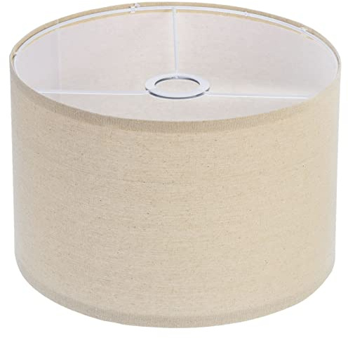 PATIKIL Drum Lamp Shades, 12x12x8 Linen Lamp Shade Easy Assembly Lampshade for Table Lamps Floor Lamps Pendant Lights, Cream