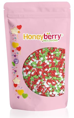 Vermicelles Pâtisserie Naturels et Comestibles 200g – Vermicelles de Sucres Décoratifs Colorés, Idéaux Pour Décorer Gâteaux, Biscuits et Desserts – Produit dans l’UE (Mélange de Noël)