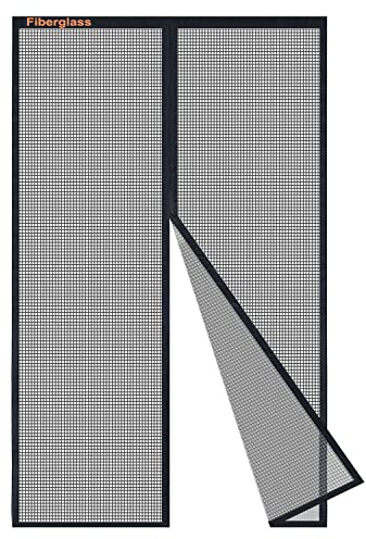 Risareyi Fiberglas Fliegengitter Fenster Magnet 70x110cm, Schwarz Verstärkt Insektenschutz Fenster Mückenschutz Sommer, Fliegengitter Balkontür Ohne Bohren mit Klebeband