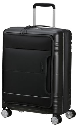 American Tourister Hello Cabin - Spinner S, Erweiterbar Handgepäck, 55 cm, 39/45 L, Schwarz (Onyx Black)