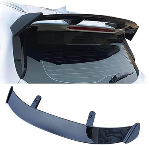 ASJDASV Auto Spoiler Posteriore per Peugeot 208 (2012 2013 2014 2015 2016 2017 2018 2019 2020 2021 2022 2023 2024), sul Tetto Tronco Ala Coda del Labbro Alettone Esterno Accessori,Gloss Black