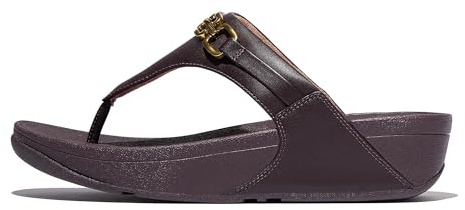 Fitflop Sandali da donna Lulu con catena quadrata in pelle, Plumberry, 43 EU