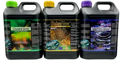 MADAME GROW Fertilizer 420 Gröna växter - Gödsel för gröna växter - Flytande gödsel för växter - Gödsel för universell tillväxt - Gödsel för blomning (Kit Power 420 3x5L)