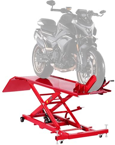 VEVOR Gato Hidráulico para Motocicleta, Carga 457 kg, Flexible de 360°, Rango de Altura 22 a 80 cm, con Cerradura de Seguridad para Vehículos Todoterreno y Motos de Cross, 2785 x 1015 x 1018 mm